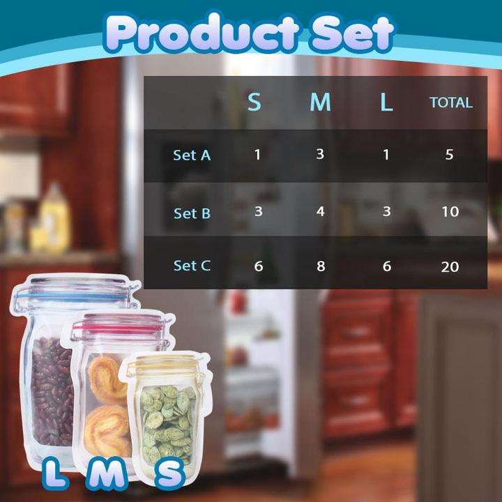 Reusable mason bottle ziplock bag - woowwish.com