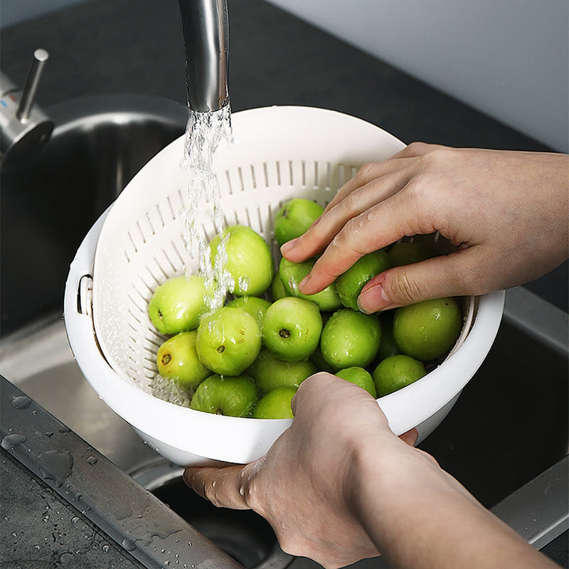 Double Drain Storage Basket Kitchen Tool - woowwish.com