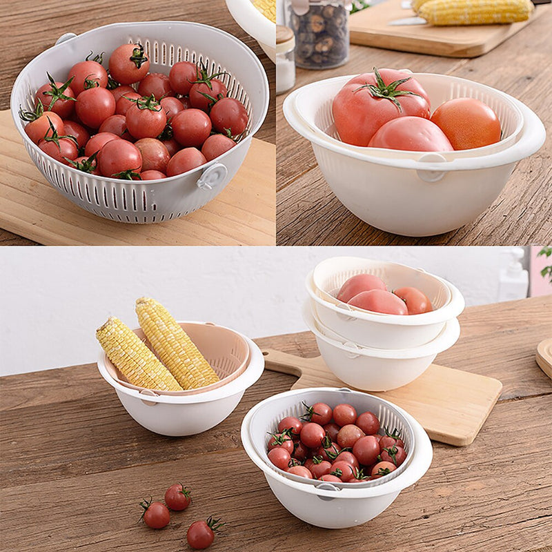 Double Drain Storage Basket Kitchen Tool - woowwish.com