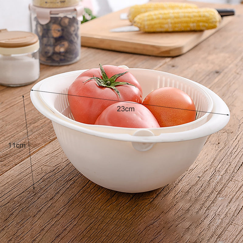 Double Drain Storage Basket Kitchen Tool - woowwish.com