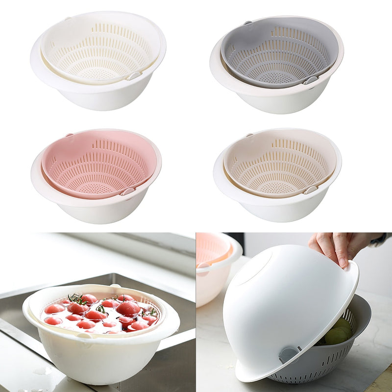 Double Drain Storage Basket Kitchen Tool - woowwish.com