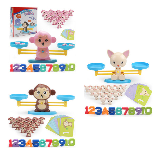 Cute Monkey Dog Balance Digital Cool Math Game - woowwish.com